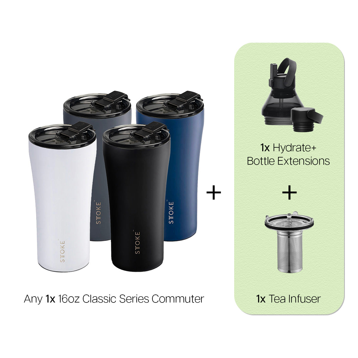 12oz / 16oz Classic Series + Hydrate+ & Tea Infuser Bundle