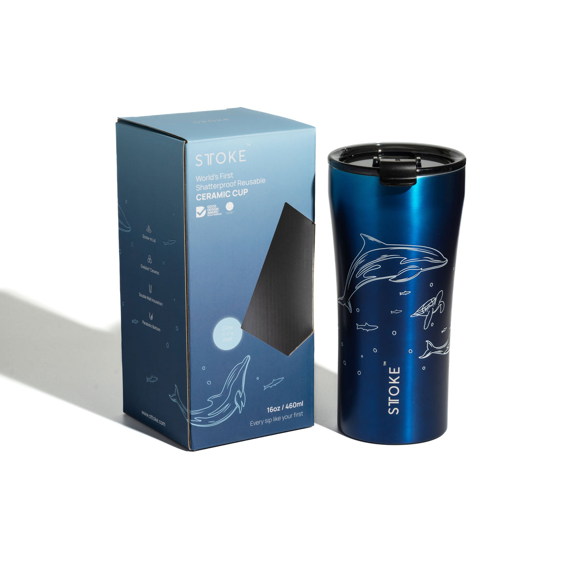 Dolphin STTOKE Reusable Coffee Cups — 16oz