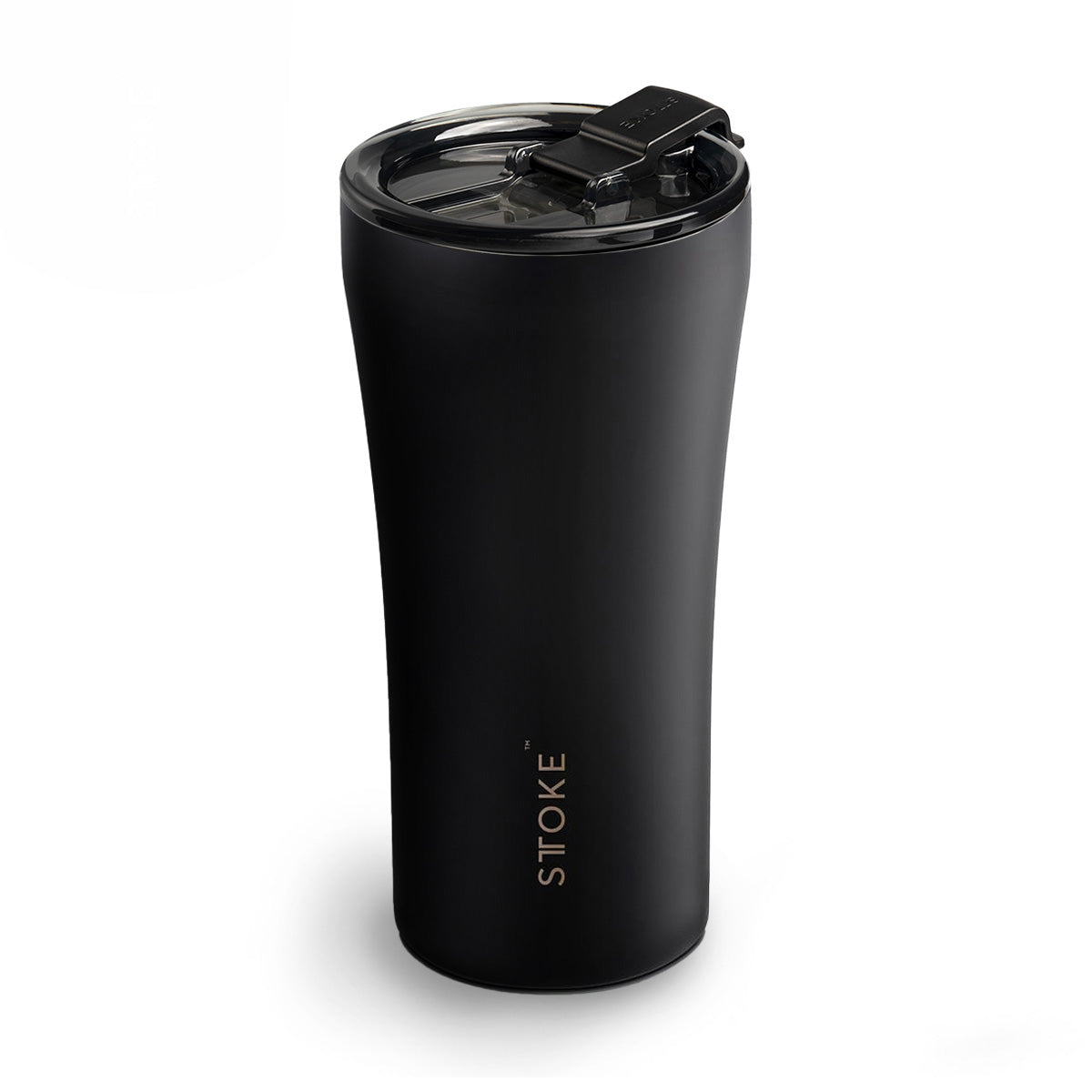 Luxe Black STTOKE Reusable Coffee Cups — 16oz