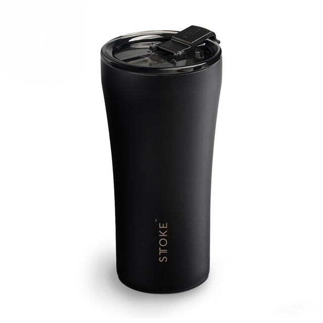 Luxe Black STTOKE Reusable Coffee Cups — 16oz