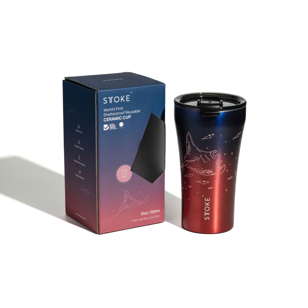 Manta Ray STTOKE Reusable Coffee Cups — 12oz
